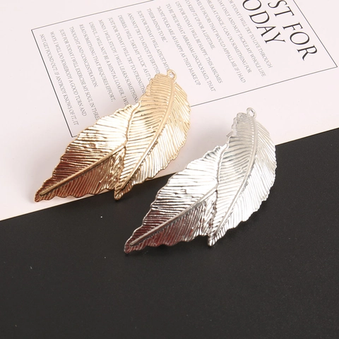 Pinza para el Cabello de Aleación Vintage con Forma de Hoja Pluma para Mujer Oro Plata Clip Lateral Accesorios para el Cabello
