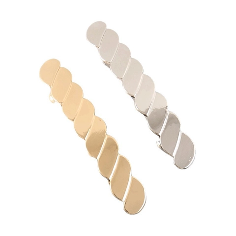 Fermaglio per Capelli in Lega a Torsione Minimalista da Donna Vintage Spirale Geometrica Oro Argento Accessori Moda