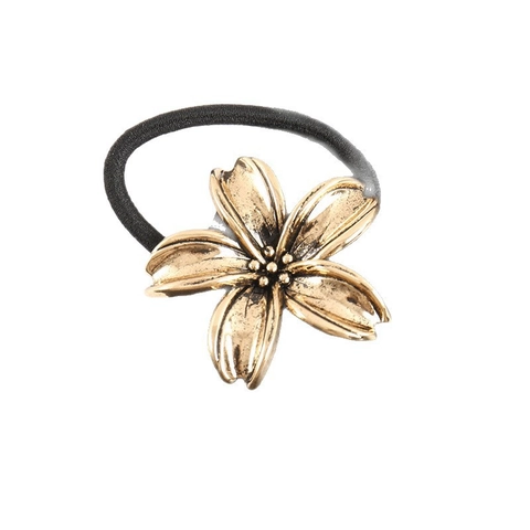 Minimalist Metall Blume Haargummi Damen Hohe Elastizität Kirschblüte Scrunchie Legierung Florale Haarschmuck Koreanisch