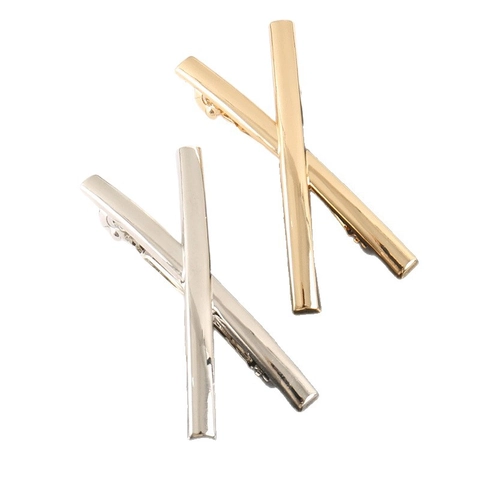 Minimalistische Metalen X-Vormige Haarclip Voor Vrouwen Goud Zilver Legering Kruis Geometrische Haaraccessoire Elegante Shark Clip
