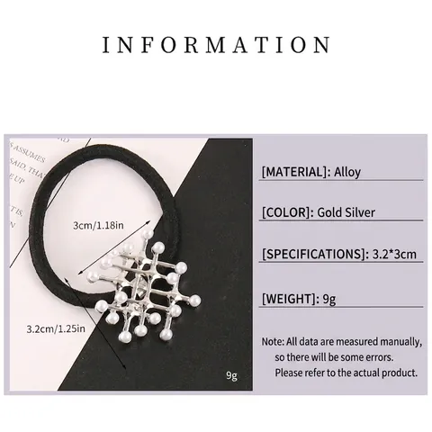 Elastici per Capelli a Farfalla in Lega Con Perla Artificiale Cavo Geometrico Oro Argento per Donna Accessori Quotidiani