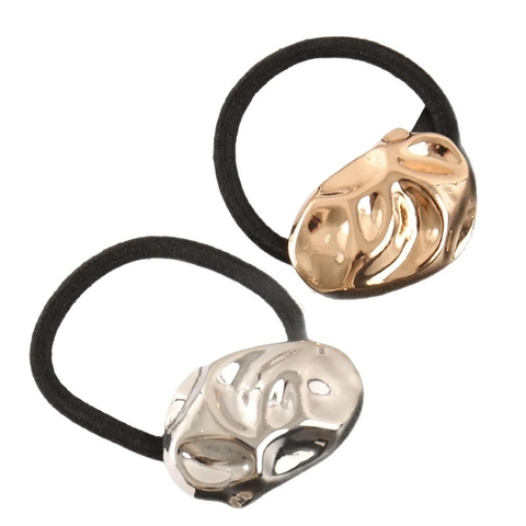 Minimalist Legierung Metall Unregelmäßige Geometrische Haargummi Damen Hochelastisch Gold Silber Ponytail Halter Schmuck