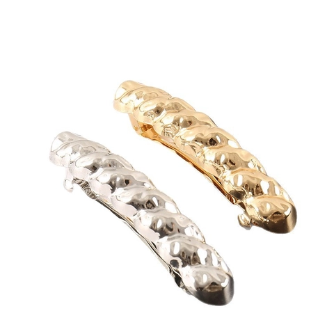 Vintage Gedrehte Metall Haarklammer Minimalistisch Croissant Spirale Legierung Galvanisiert Gold Silber Haarnadel Damen