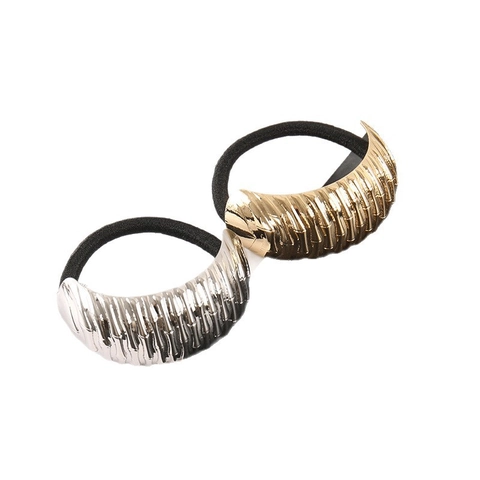 Minimalist Legierung Texturiert Haargummi Irregulär Metall Ponytail Halter Elastisch Haarseil Damen Täglich Mode Accessoires