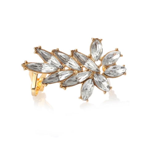 Mode Legierung Marquise Kristall Blatt Ohrstecker Mit Titan Stift Gold Silber Strass Ohrringe Für Damen Schmuck