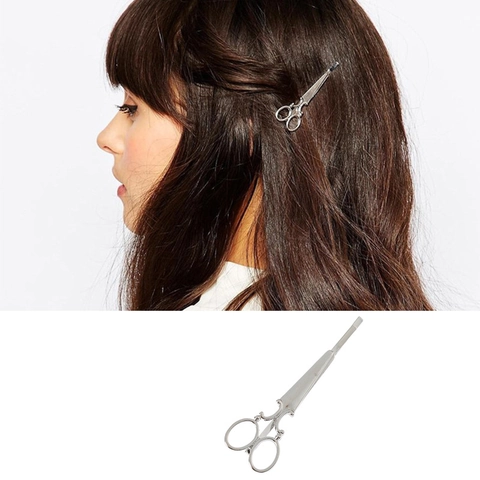 Fermaglio per Capelli Creativo a Forma di Forbici in Lega Galvanizzata Oro Argento Vintage Gioielli per Capelli Donna
