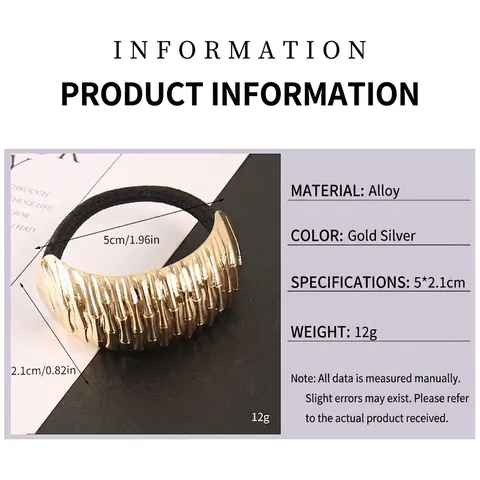 Minimalist Legierung Texturiert Haargummi Irregulär Metall Ponytail Halter Elastisch Haarseil Damen Täglich Mode Accessoires