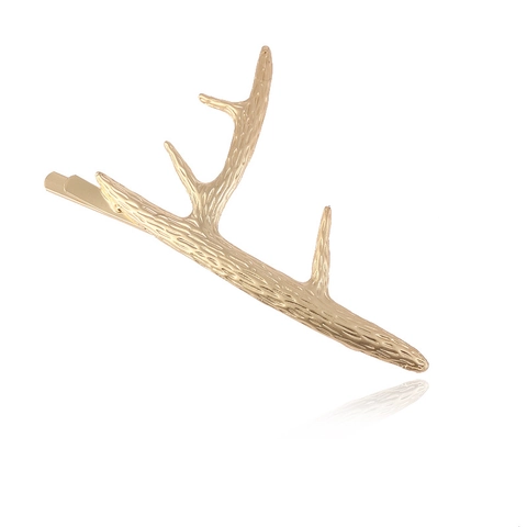 Fermaglio per Capelli in Lega a Forma di Corna Vintage Texture Bionica Forcina in Metallo Accessorio per Feste per Donne Ragazze Elegante Fermaglio Laterale