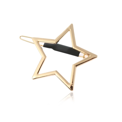 Minimalistische Legierung Hohle Stern Haarklammer Geometrisch Metall Gold Silber Seitenhaarnadel Accessoires Für Damen Mode Kopfbedeckung Geschenk