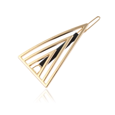 Fermaglio per Capelli Geometrico a Triangolo in Lega Traforata per Donna Fermaglio Laterale in Metallo Minimalista Oro Argento Accessori
