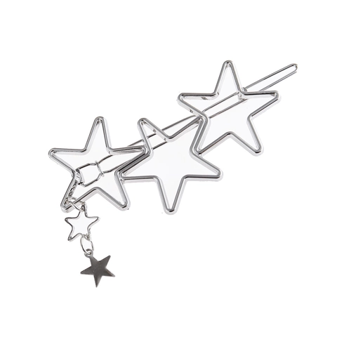 Barrette en Alliage de Pentagramme Étoile Ajourée Mode Accessoire Cheveux Femme Élégante avec Pendentifs