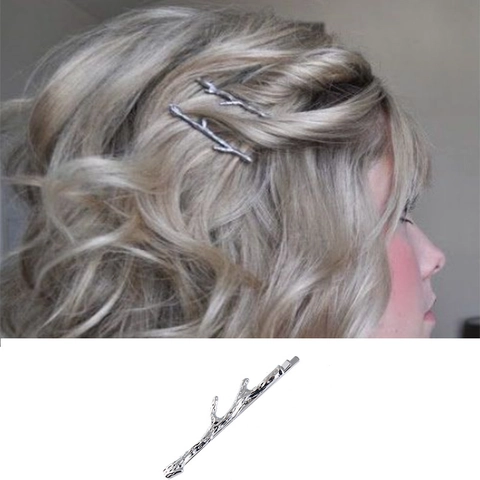 Twig Branch Hair Clip Alloy Metal Barrette Gold Silver Electroplated Nature Inspired Hairpin For Women Daily Wedding Headwear