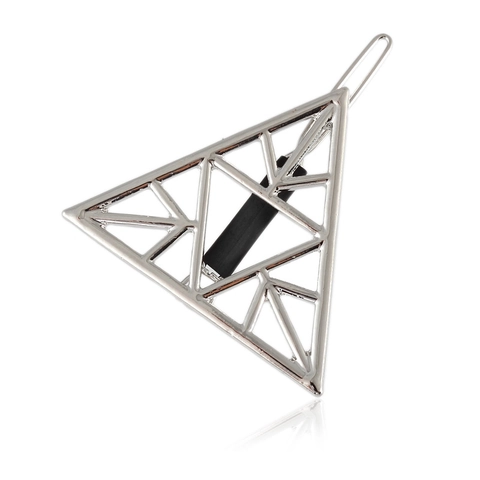 Minimalistische Geometrische Hohl Dreieck Haarspange Legierung Galvanisierte Metall Haarnadel Für Damen Mode Haar Accessoires
