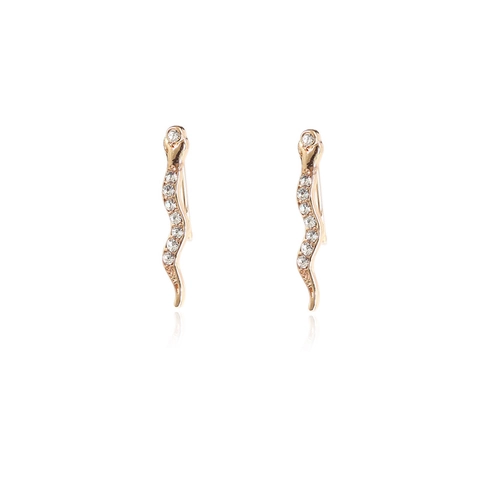 Schlangenform Ohrklemmen Legierung Strass Crawler Ohrringe Mode Pave Schmuck Für Damen Piercing Zubehör Geschenk