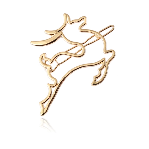 Fermagli per Capelli a Forma di Cervo Svuotato in Lega Minimalista per Donna Ragazza Oro Argento Galvanico Alce Animale Gioielli di Moda Regalo