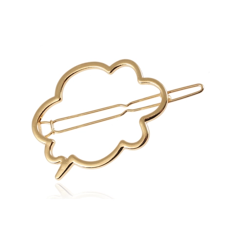 Cloud Shaped Hollow Alloy Hair Clip Minimalist Polished Metal Hairpin Geometric Side Clip For Women Fashion Daily Accessories