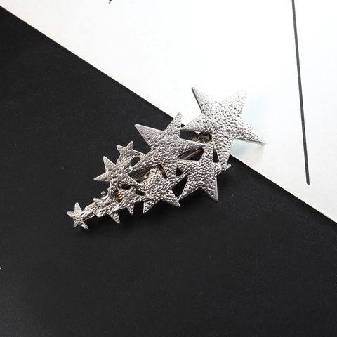 Pinza para el Cabello Vintage de Aleación Estrella Con Textura Martillada Geométrico Mate Oro Plata Pinza Lateral para Mujer Accesorios para el Cabello Diario