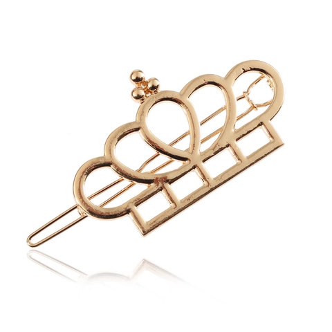 Vintage Legierung Hohl Krone Haarklammer Für Damen Elegant Galvanisiert Gold Silber Kopfschmuck Accessoire Für Hochzeit Party