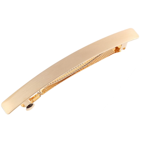 Minimalist Alloy Metallic Hair Clip Brushed Rectangular Spring Clip Gold Silver Hair Accessories For Women Daily Office Styling