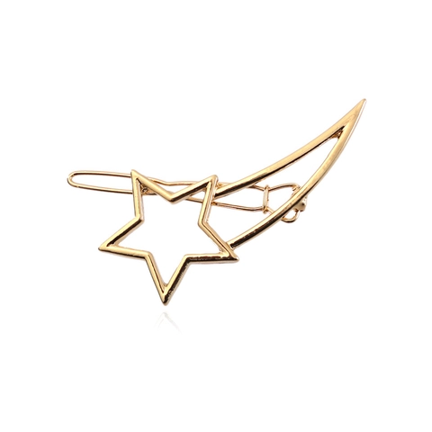 Modieuze Opengewerkte Ster Meteoor Vorm Legering Gegalvaniseerde Haarspeld Voor Dames Elegante Minimalistische Haarsieraden