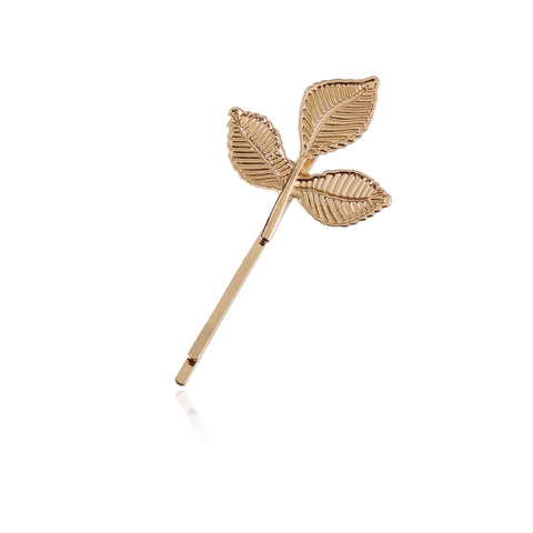 Realistische Bladstructuur Legering Haarklemmen Verguld Metalen Blad Side Clip Vintage Haaraccessoires Voor Vrouwen Bruiloft Dagelijks Decoratieve Hoofddeksels