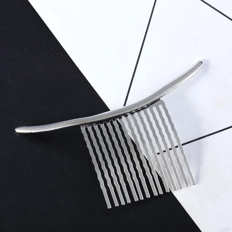 Minimalist Alloy Metal Hair Comb Gold Silver Plated Curved Hair Insert Comb Fashion Hair Clips For Women Wedding Party Jewelry