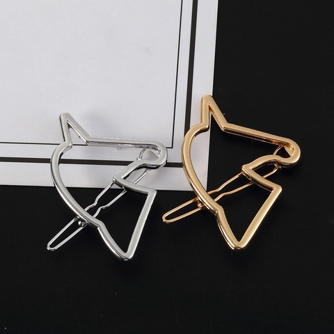 Mode Legierung Hohl Einhorn Haarklammer Für Damen Gold Silber Galvanisiert Geometrische Tierform Metall Haarclip Accessoire