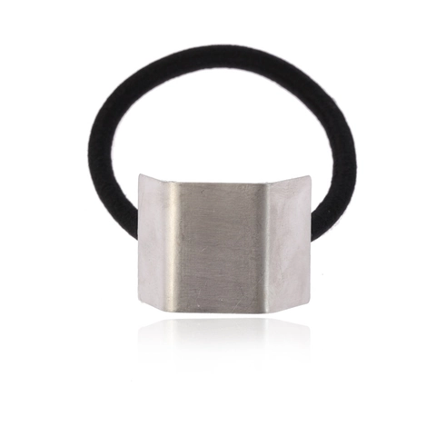 Geometric Trapezoid Brushed Metal Hair Tie Elastic Rope Band For Women Minimalist Fashion Hair Accessory Gold Silver Rose Gold