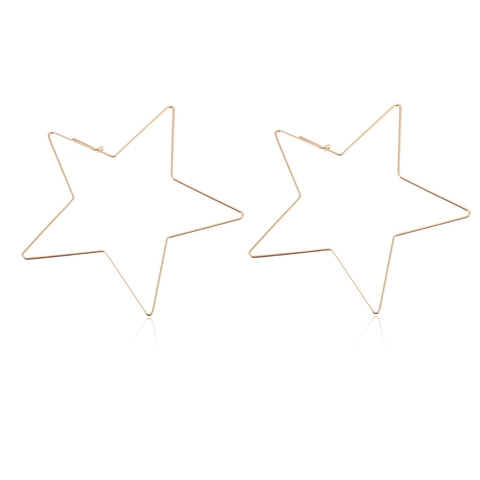Orecchini a Bottone Geometrici Stella Cuore Cavi in Lega Minimalista per Donna Orecchini a Cerchio Grandi Galvanizzati Oro Argento