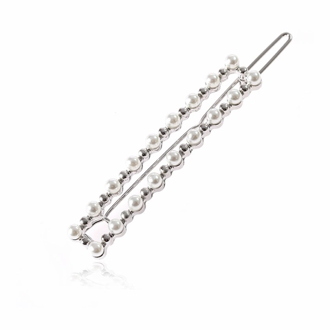 Fermaglio per Capelli Geometrico Rettangolare Minimalista Elegante in Lega con Künstliche Perle Sintetiche Forcina per Donna Gioielli per Capelli Oro Argento