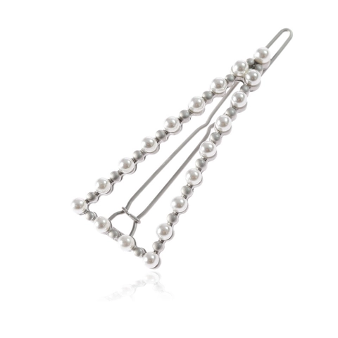 Elegante Fermaglio per Capelli a Triangolo con Künstliche Perle Lega Geometrico Oro Opaco Argento Raffinato Accessorio per Capelli Donna