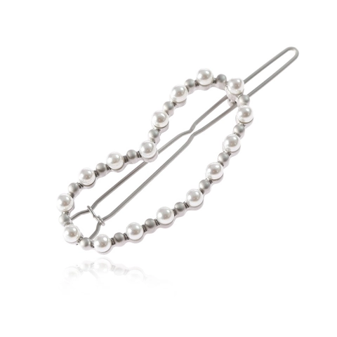 Elegantes Pinzas para el Cabello de Perlas Artificiales en Forma de Corazón Clips Laterales de Aleación Oro Plata Horquillas de Moda para Mujer Boda