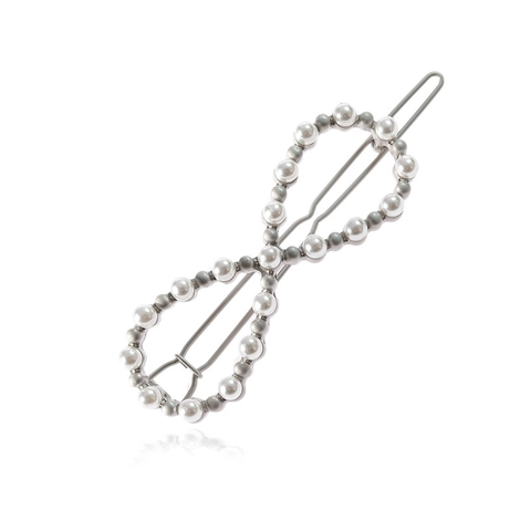 Elegante Fermaglio Per Capelli In Lega A Forma Di 8 Simbolo Dell'Infinito Con Künstliche Perle Sintetiche Per Donna Oro Argento Accessori