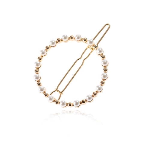 Elegante Fermaglio per Capelli a Cerchio Tondo in Lega Con Decorazione di Künstliche Perle Sintetiche Oro Argento Accessori per Capelli