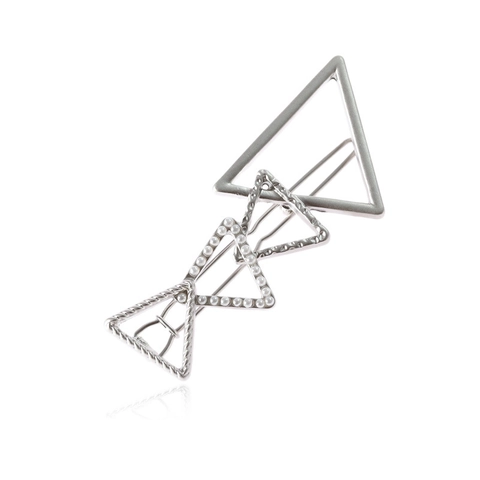 Fermaglio Per Capelli In Lega Con Triangoli Sovrapposti E Perla Artificial Sintetica Oro Argento Opaco Accessori Capelli Geometrici Donna
