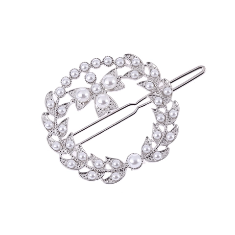 Fermaglio per Capelli Vintage a Ghirlanda di Foglie Traforate Con Künstliche Perle di Imitazione Strass Farfalla Lega per Matrimonio Festa Donna