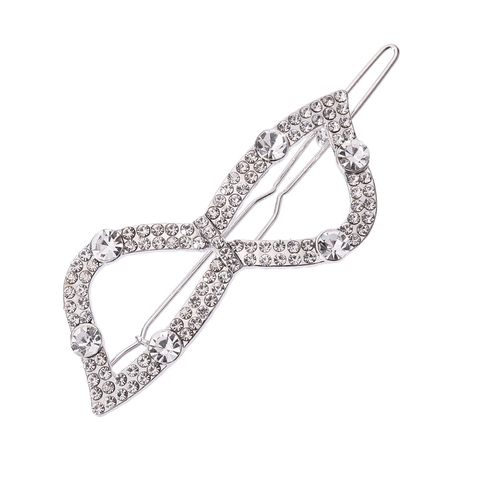 Elegante Fermaglio per Capelli con Fiocco Vuoto Perla Artificiale Lega Strass Infinito Forcina per Donna Matrimonio Festa