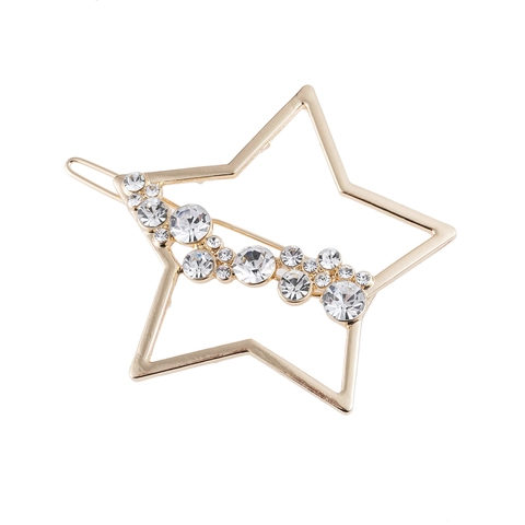 Fermaglio per Capelli a Stella Traforata in Lega Con Perle Artificiali e Strass per Donna Elegante Clip Laterale Gioielli Capelli