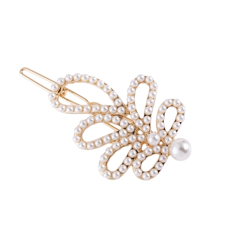 Clip per Capelli in Lega Vintage con Strass e Perle Artificiali Clip Laterale Geometrica a Fiore Foglia Accessori Capelli Donna
