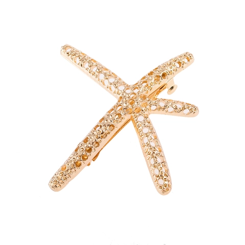 Fermaglio per Capelli in Lega a Forma di Stella Marina Traforata per Donna Oro Argento Galvanizzato Accessori per Capelli