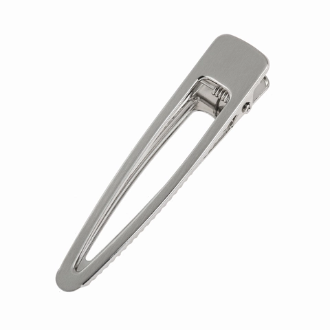 Fermaglio per Capelli in Lega di Metallo Minimalista Sottile Traforato Spazzolato Becco d'Anatra per Donna Accessori Moda