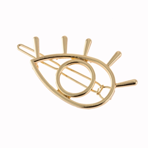 Fermaglio per Capelli Occhio del Diavolo Svuotato Lega di Metallo Oro Argento Liscio Clip Laterale Minimalista Stile Punk Donna Accessori