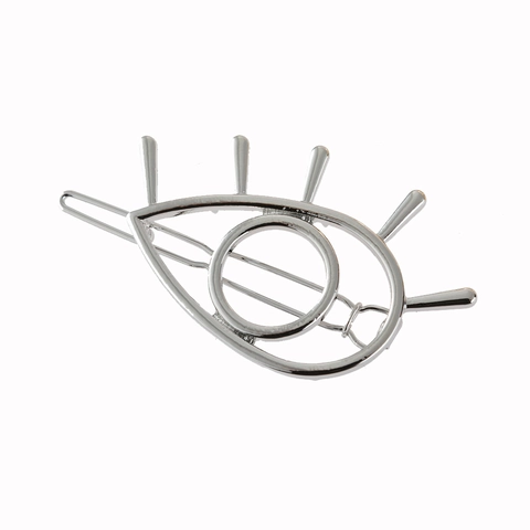 Fermaglio per Capelli Occhio del Diavolo Svuotato Lega di Metallo Oro Argento Liscio Clip Laterale Minimalista Stile Punk Donna Accessori