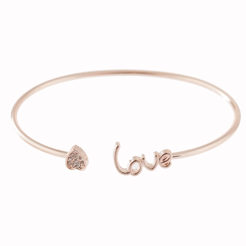 Legierung Strass Herz Liebe Buchstabe Armreif Für Damen Elegant Galvanisiert Gold Silber Roségold Mode Schmuck Armband
