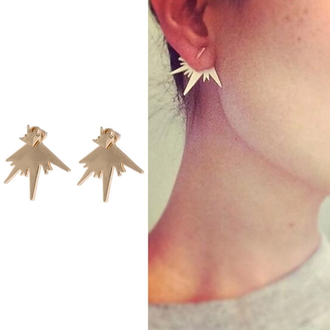 Minimalistische Unregelmäßige Stern Ohrstecker Galvanisierte Legierung Moderne Geometrische Gold Silber Ohrringe Für Damen Schmuck