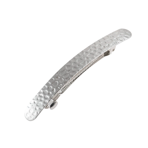 Women Fashion Alloy Hammered Texture Hair Clip Brushed Metallic Spring Barrette For Daily Party Minimalist Hair Accessories