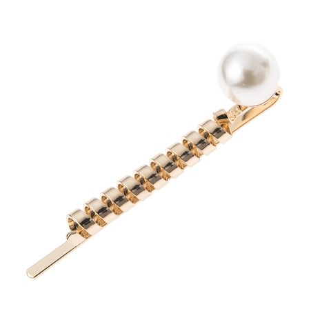 Minimalista Fermaglio per Capelli a Torsione in Metallo Elegante Perla Artificiale Intarsiata Forcina in Lega per Donna Gioielli per Capelli