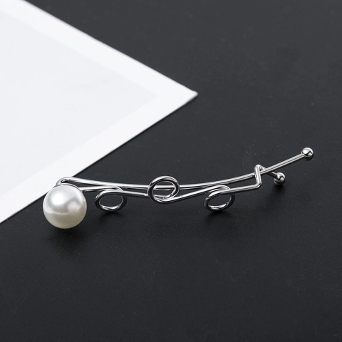 Fermaglio per Capelli in Ferro a Cerchio Intrecciato con Perla Artificiale Geometrico Oro Argento Barrette per Capelli Donna