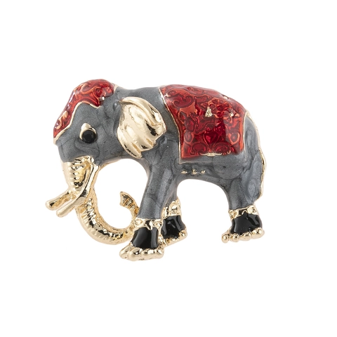 Spilla a Forma di Elefante in Lega Esotica Smalto Goccia d'Olio Spilla Animale Stile Etnico Vintage Accessorio per Abbigliamento Gioielli da Donna