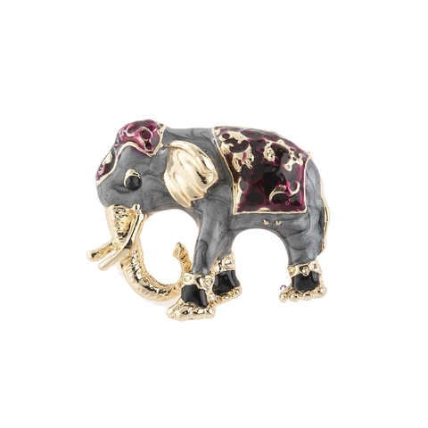 Spilla a Forma di Elefante in Lega Esotica Smalto Goccia d'Olio Spilla Animale Stile Etnico Vintage Accessorio per Abbigliamento Gioielli da Donna